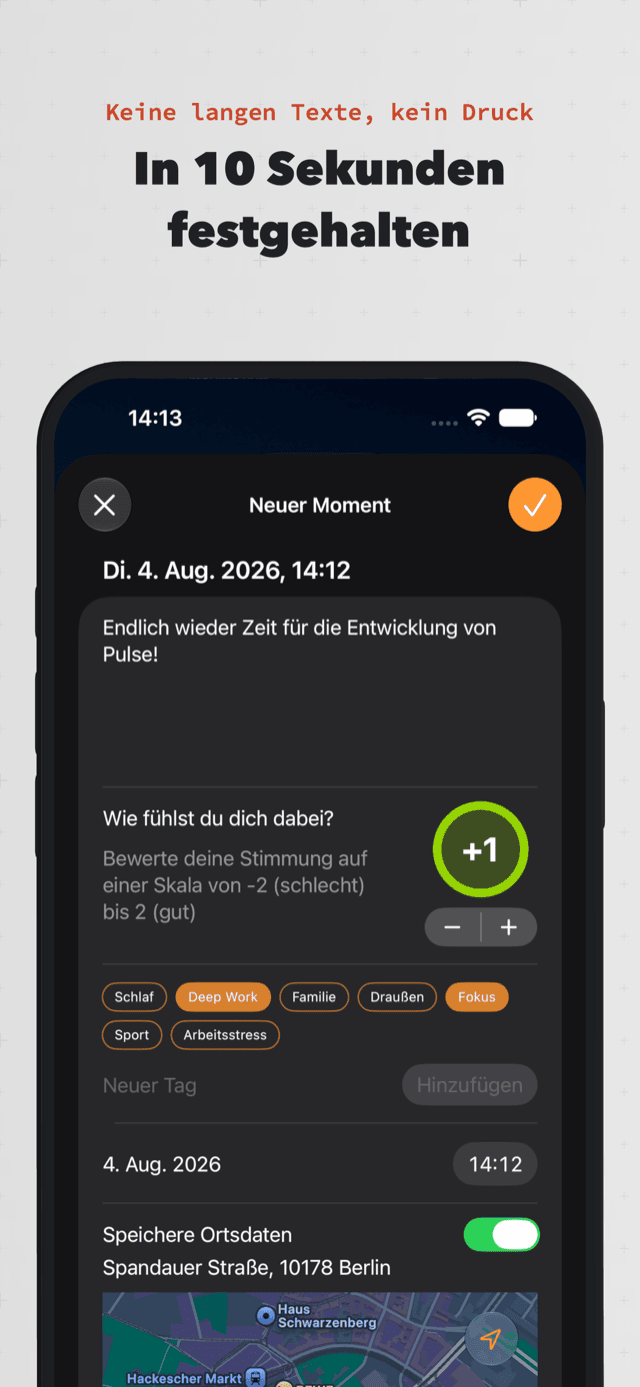 Moment erfassen