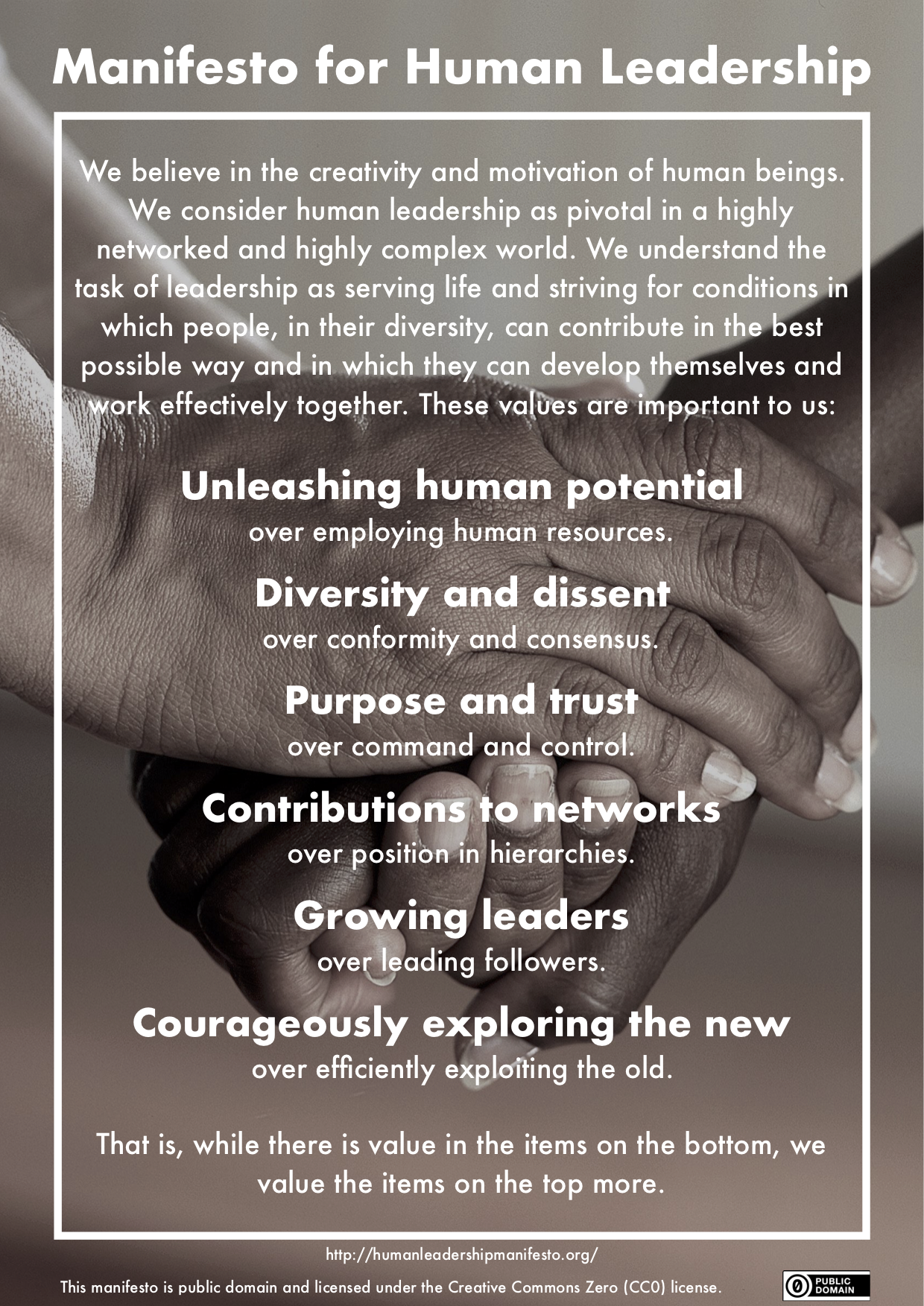 Manifesto for human leadership
