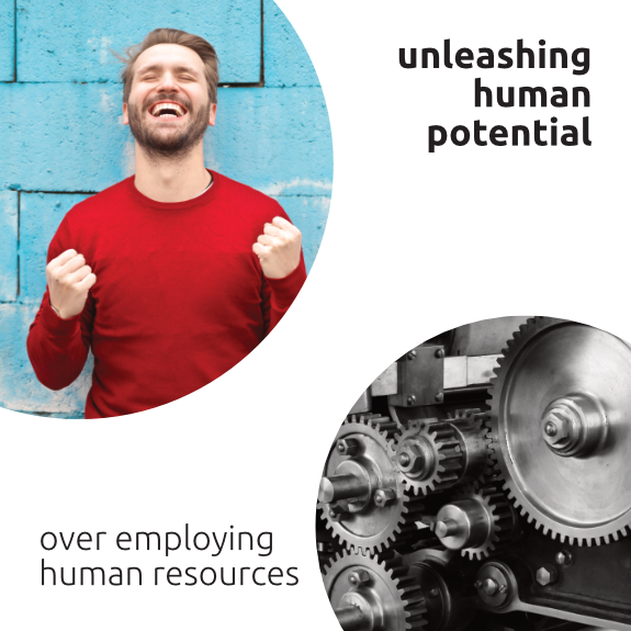 The first thesis of the Manifesto for Human(e) Leadership: Unleashing human potential over employing human ressources.